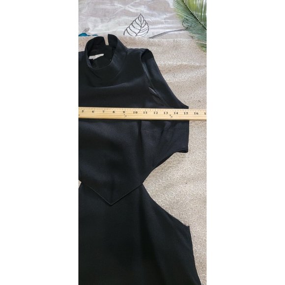 Lynn Lugo Women's Dress Cut Out Waist High Neck Sleeveless Black Size P - Picture 8 of 13